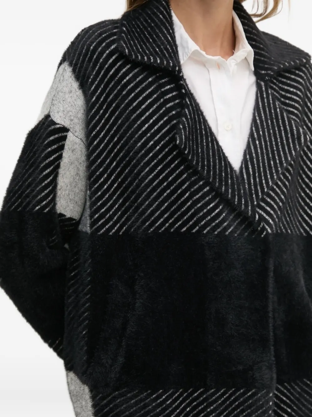 Sandro Ferrone Vest met gestreepte vlakken Zwart