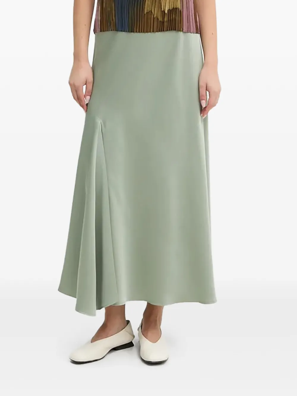 Sandro Ferrone Asymmetric-hem Satin Skirt In Multi