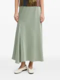 Sandro Ferrone asymmetric-hem satin skirt - Green