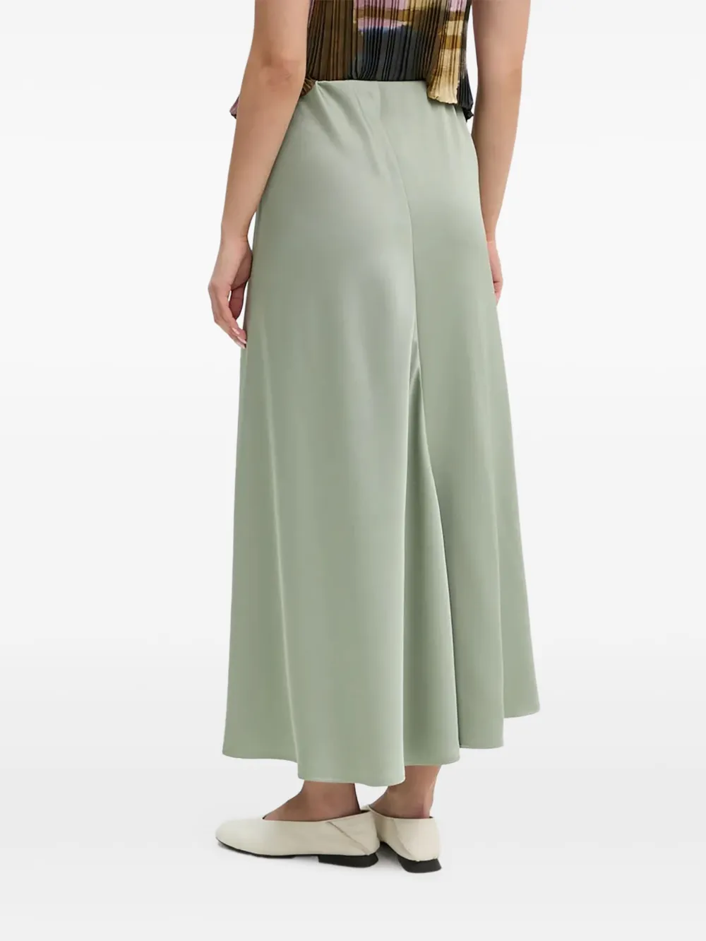 Sandro Ferrone Asymmetric-hem Satin Skirt In Multi