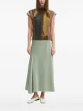 Sandro Ferrone pleated abstract-print top - Brown