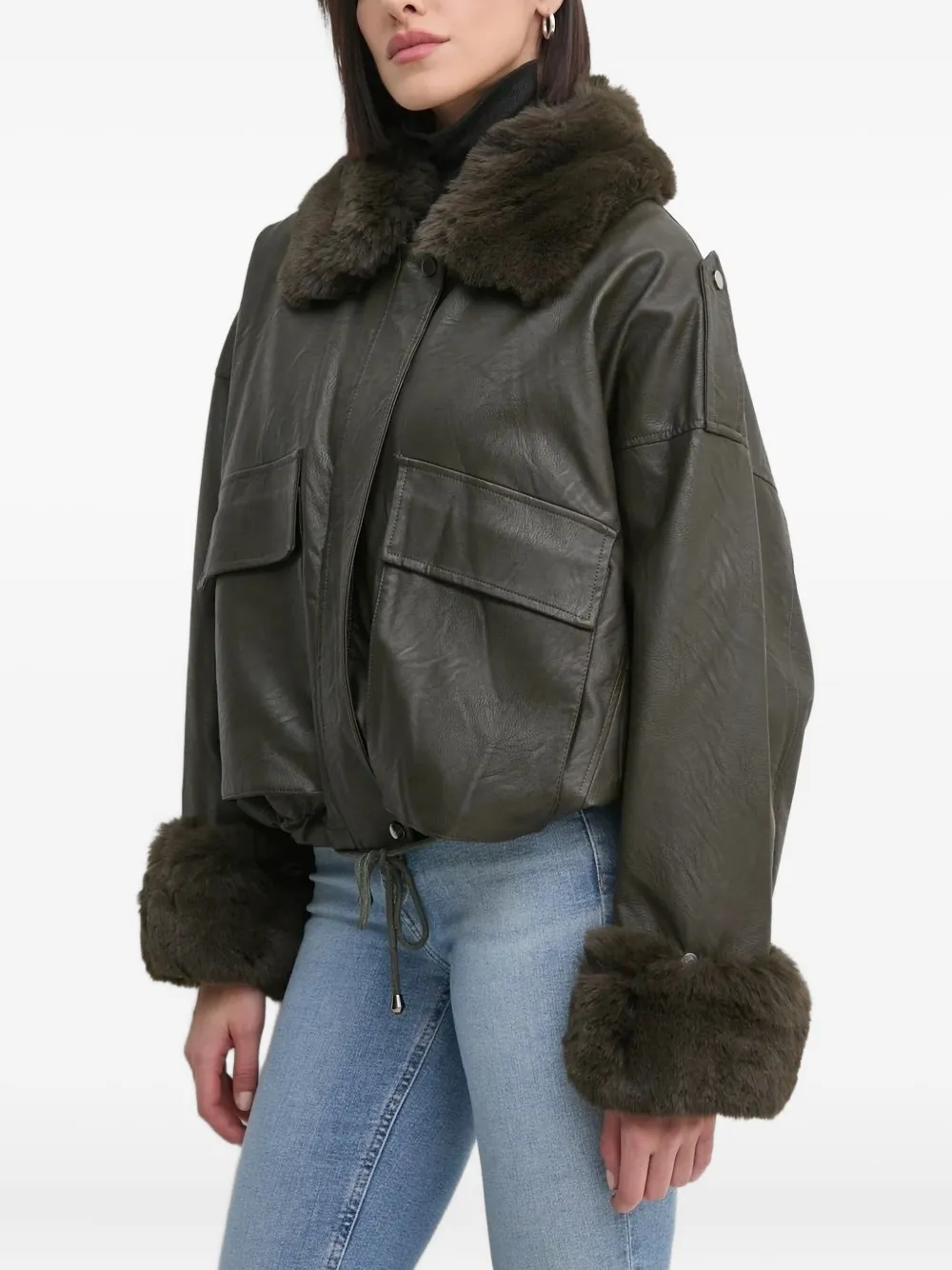 Sandro Ferrone trimmed jacket Groen