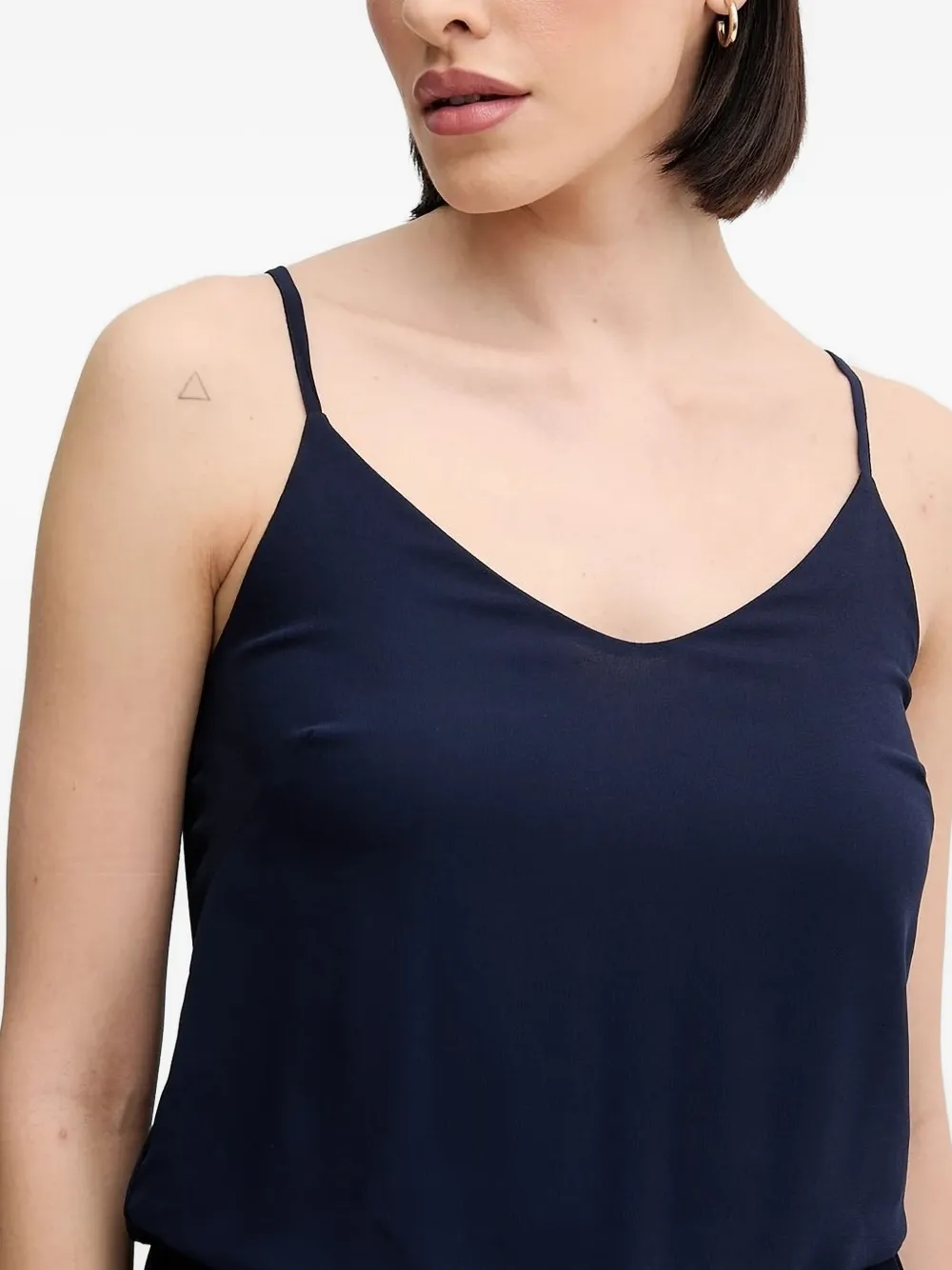 Sandro Ferrone ruffle-hem midi dress Blauw