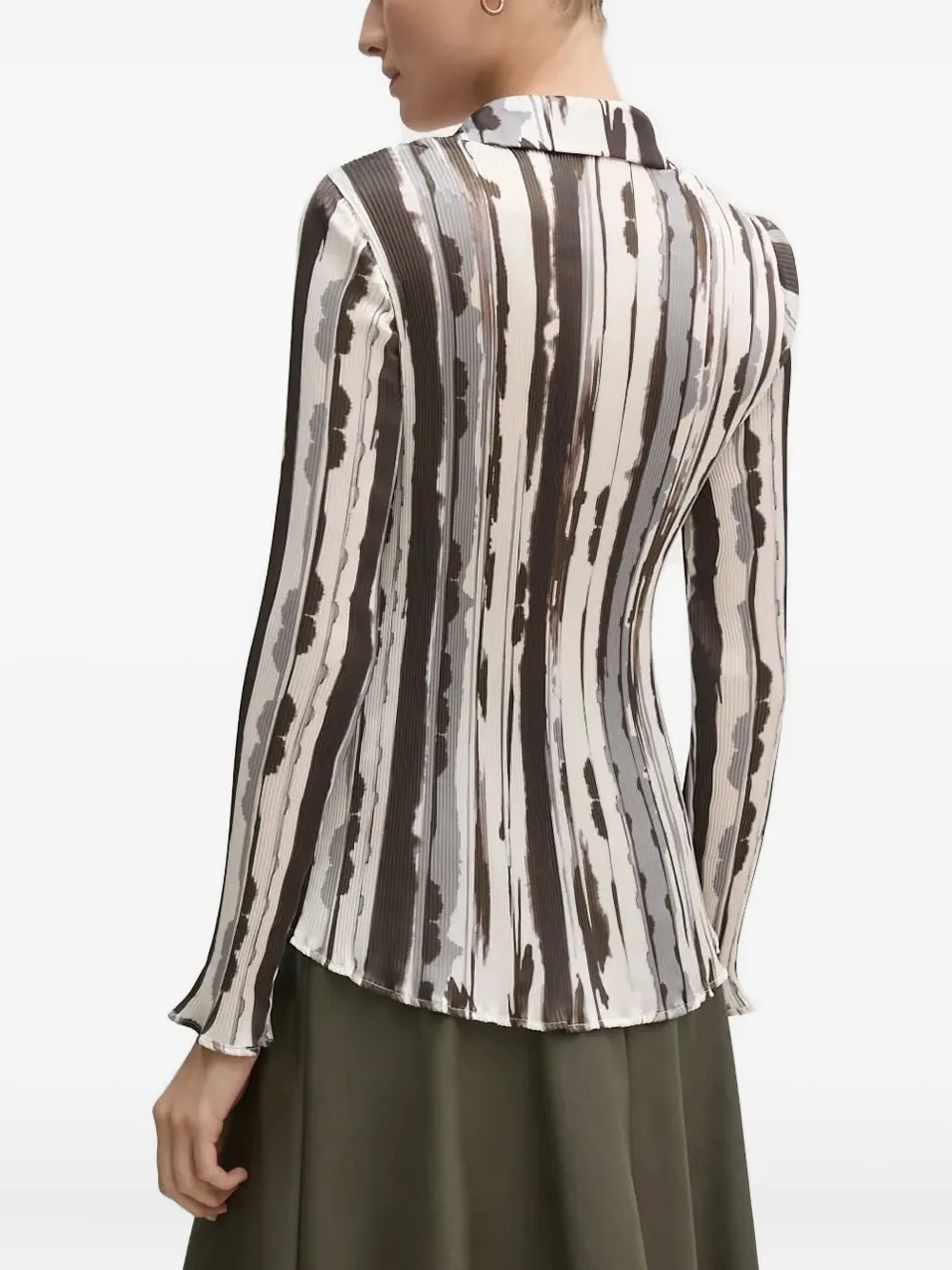 Sandro Ferrone pleated abstract-print blouse - Wit
