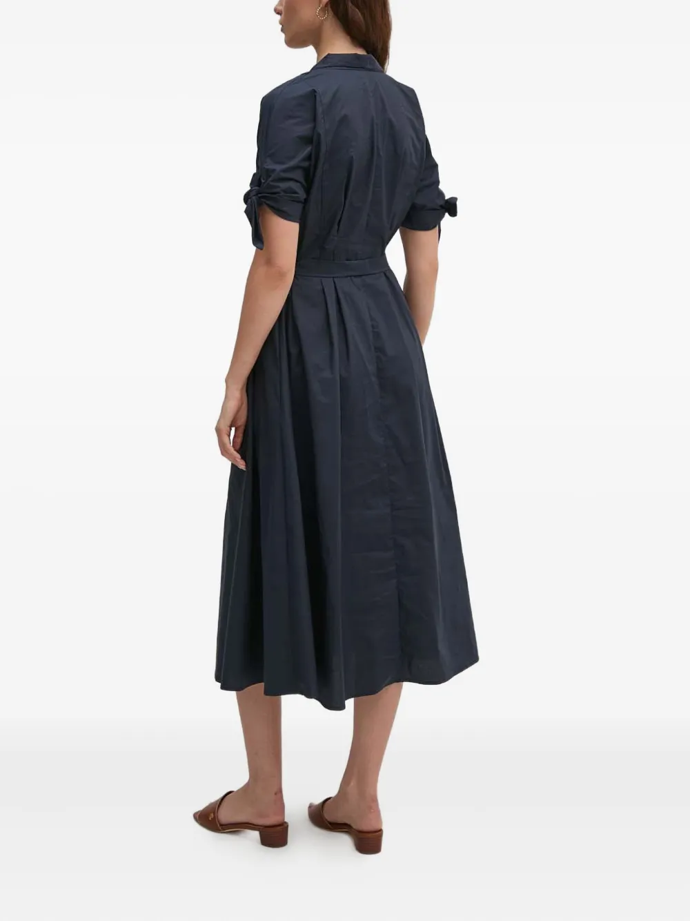 Sandro Ferrone belted midi dress - Blauw
