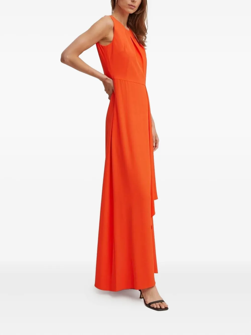 Sandro Ferrone Gedrapeerde maxi-jurk Oranje