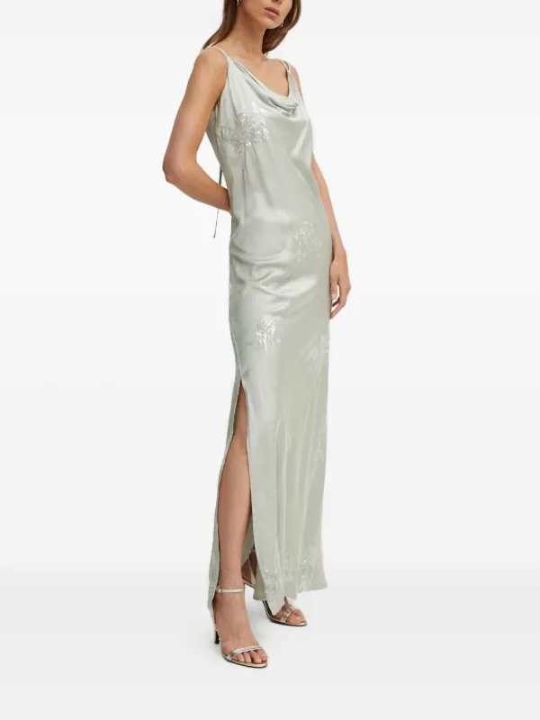 sandro silver dress SANDRO Metallic Maxi Dress