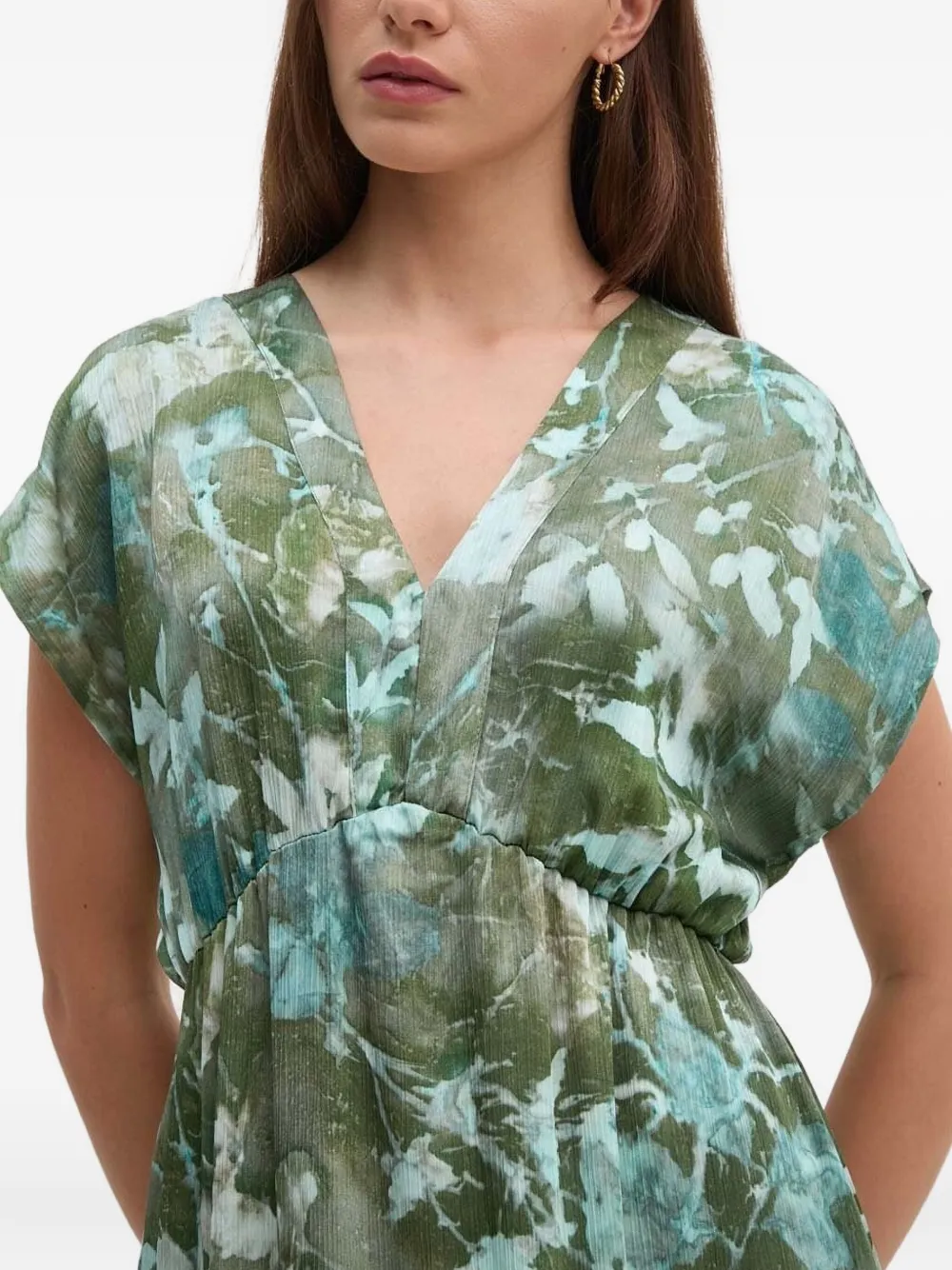 Sandro Ferrone Midi-jurk met bloemenprint Groen