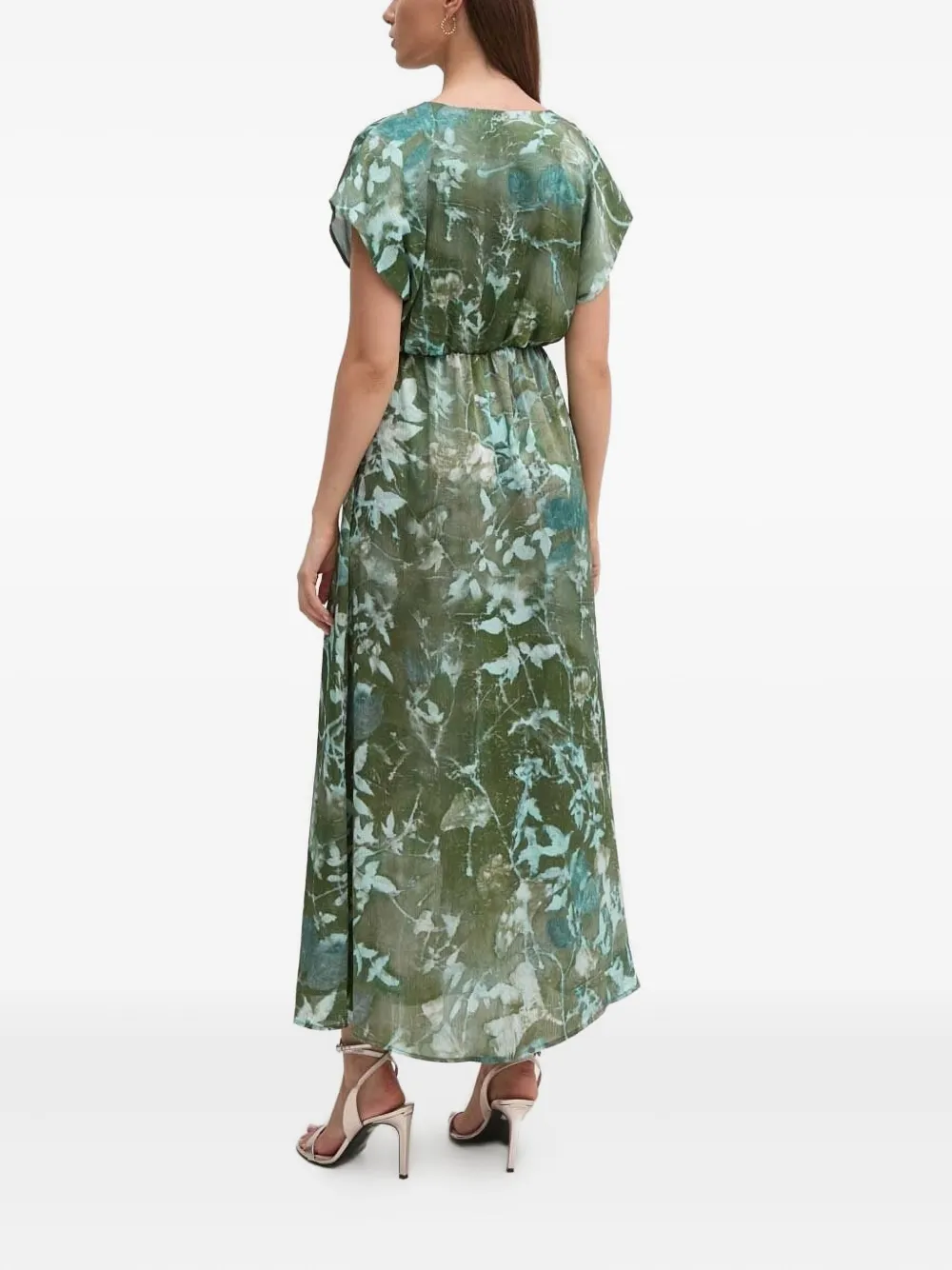 Sandro Ferrone Midi-jurk met bloemenprint - Groen