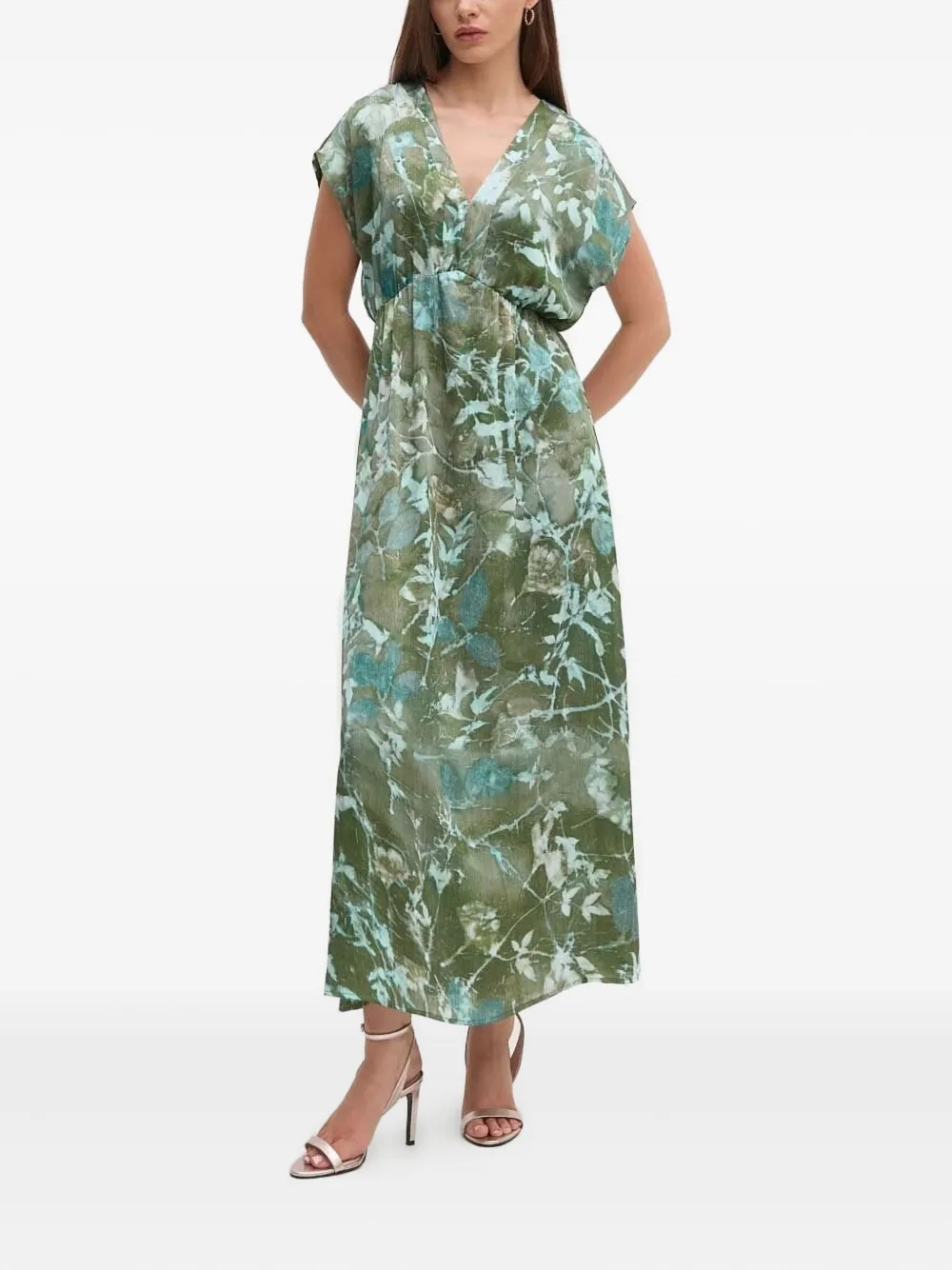 Sandro Ferrone Midi-jurk met bloemenprint Groen