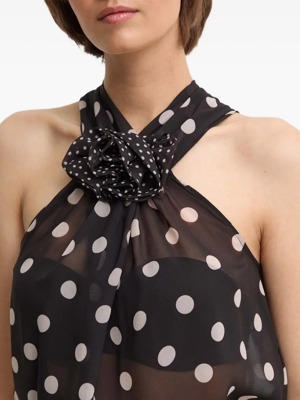 Sandro Ferrone Top met stippen Zwart