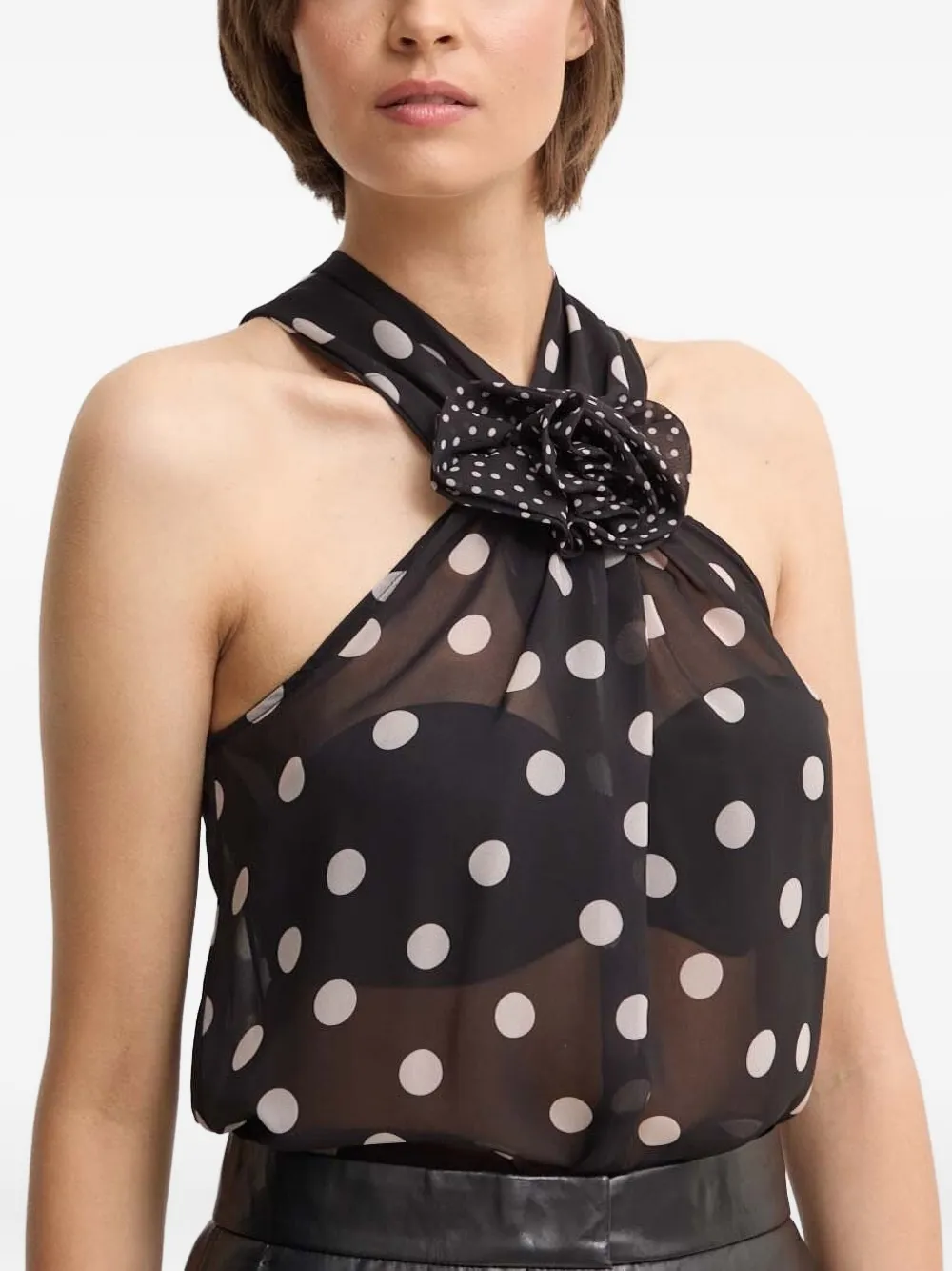 Sandro Ferrone Top met stippen Zwart