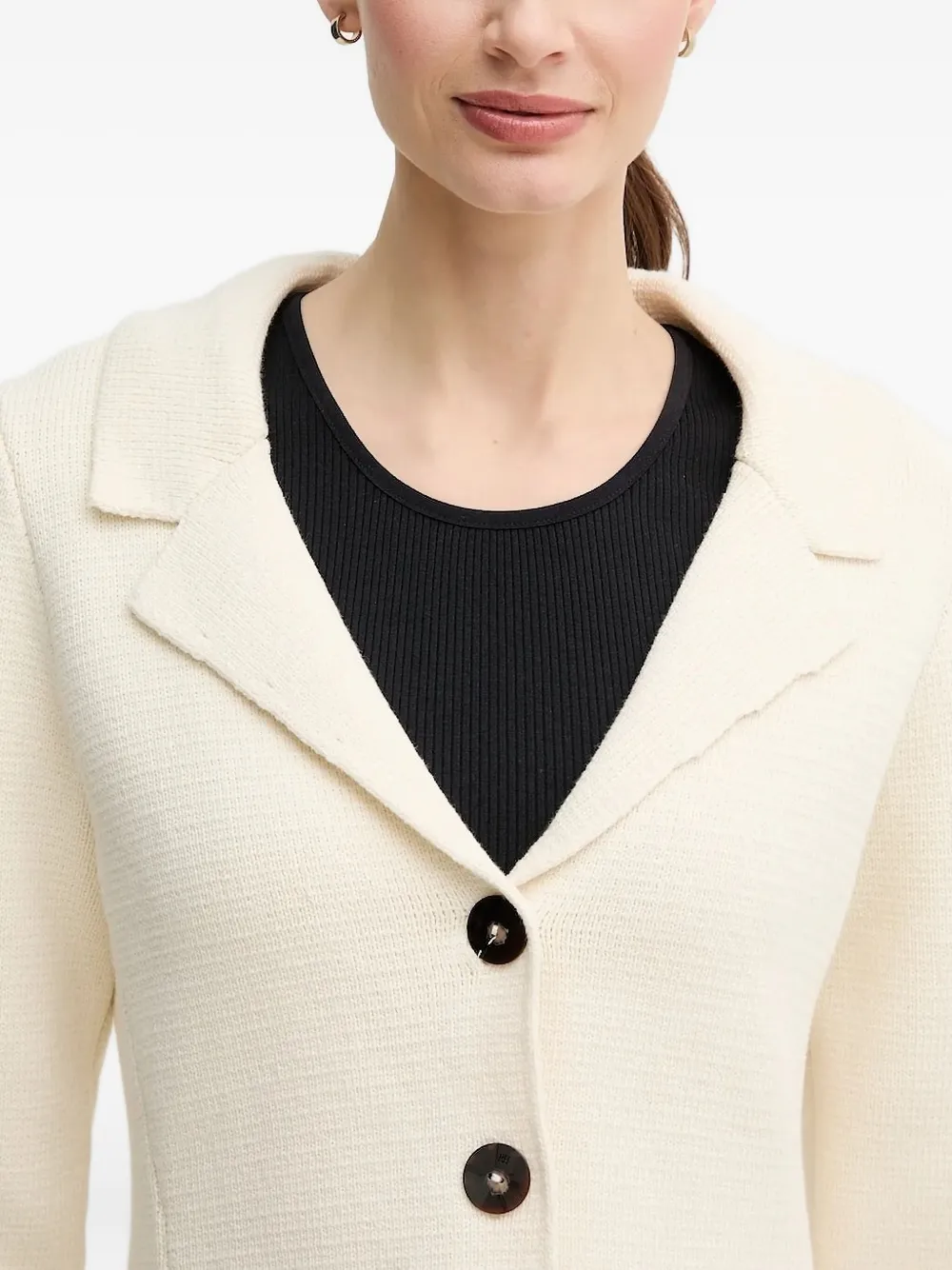 Pedro Del Hierro Textured-knit Button Cardigan In White