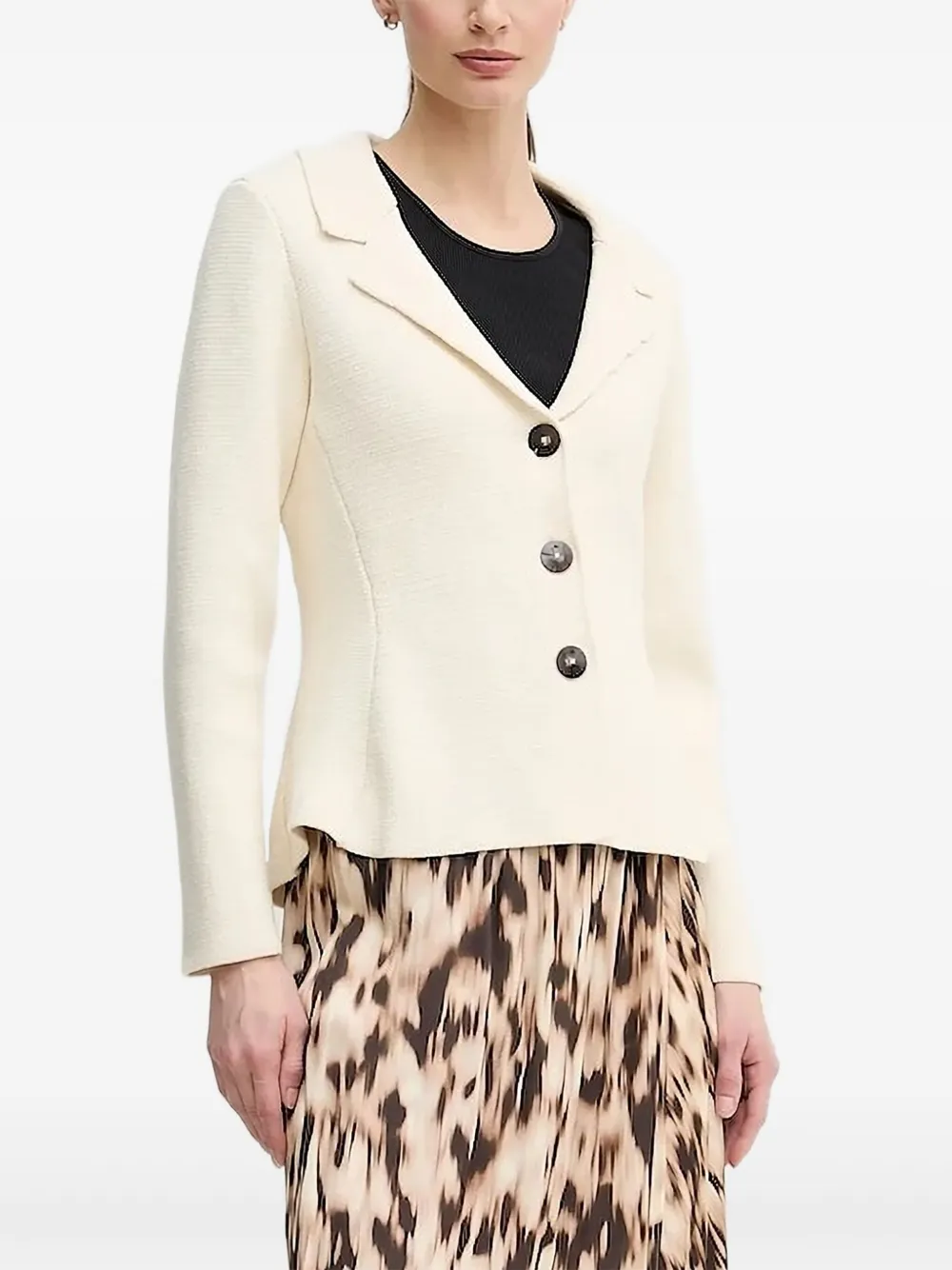 Pedro Del Hierro Textured-knit Button Cardigan In White