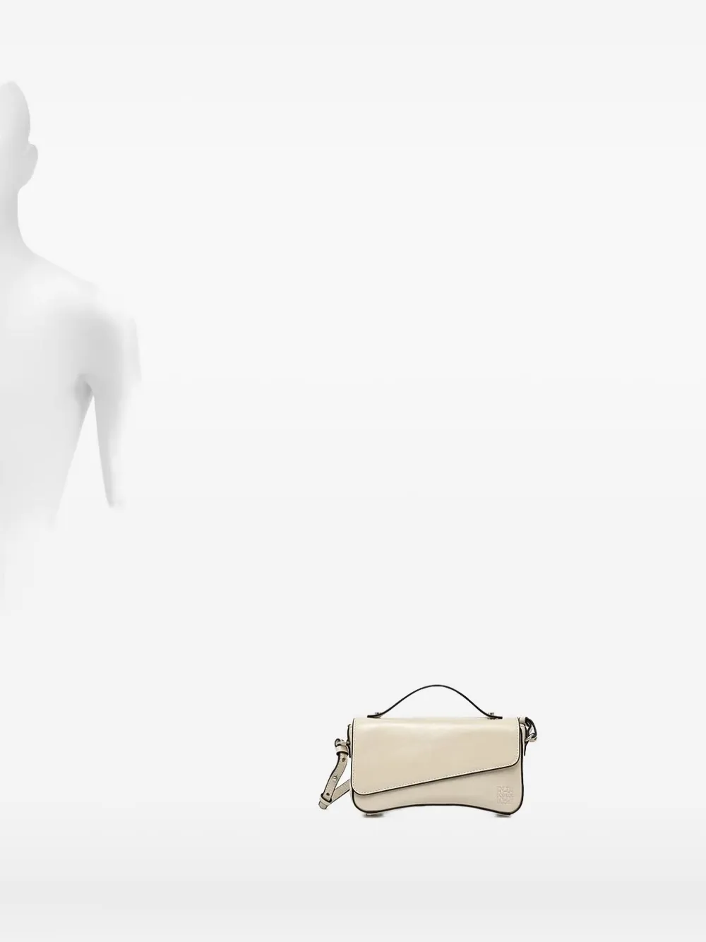 Pedro Del Hierro Logo-detail Leather Mini Bag In Neutral