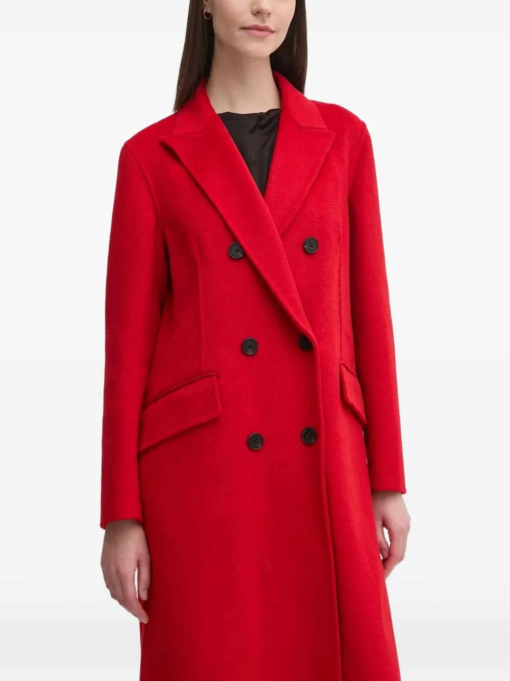 Pedro Del Hierro Buttoned Double-breasted Coat In Red