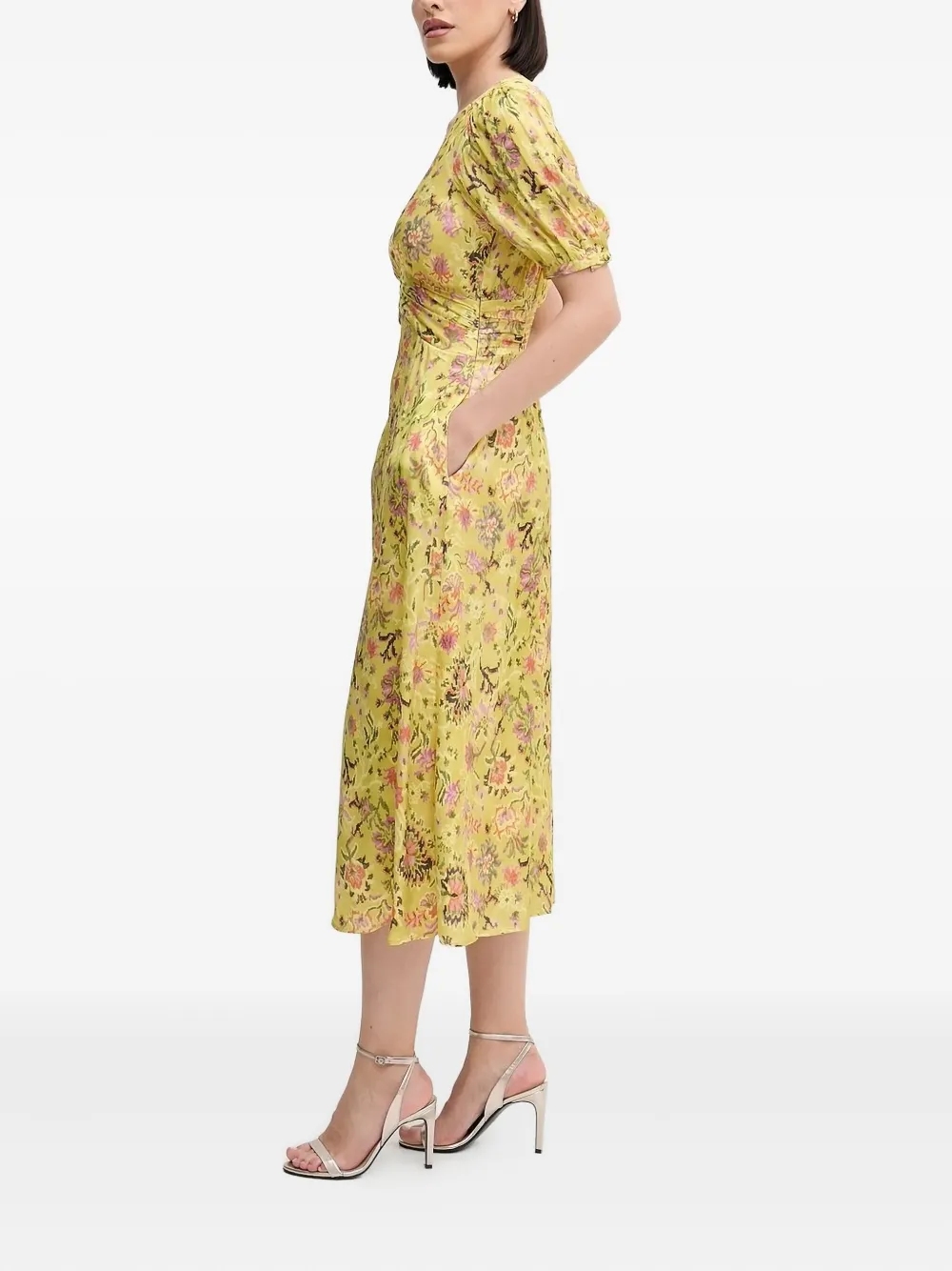 Pedro Del Hierro Midi-jurk met pofmouwen - Groen