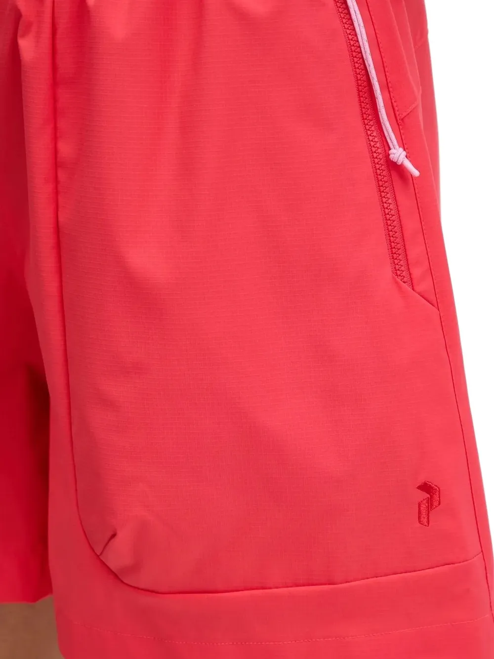Peak Performance Elastic-waist Zip-pocket Shorts In Red
