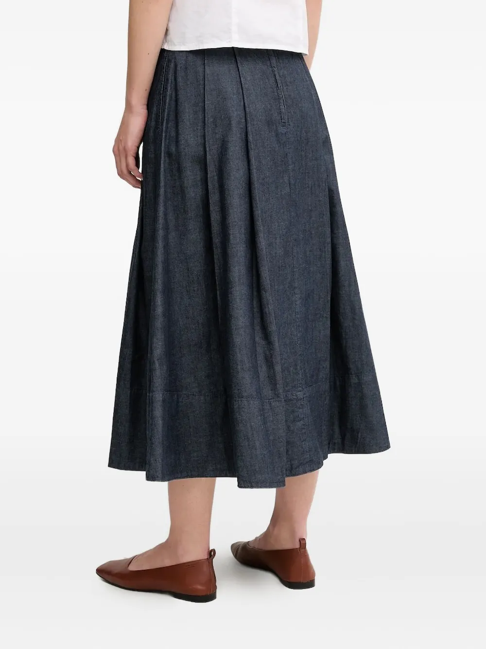 Pedro Del Hierro Geplooide spijkerrok - Blauw