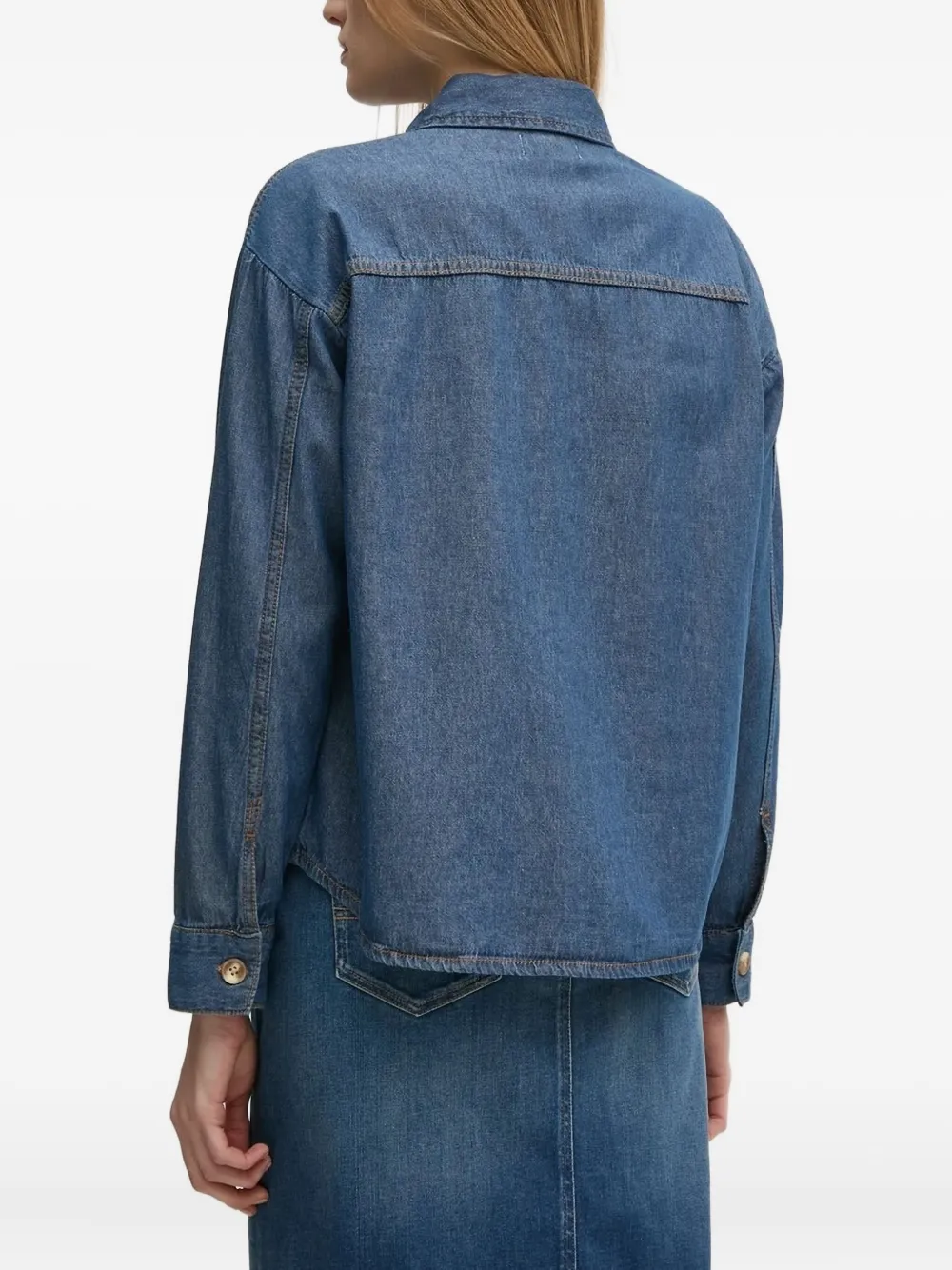 Pedro Del Hierro patch-pocket denim shirt - Blauw