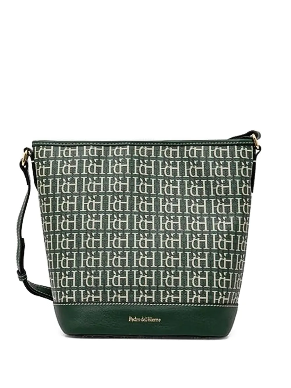 Pedro Del Hierro monogram bucket bag 20 DARK GREEN