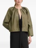Pedro Del Hierro pleated leather jacket - Green