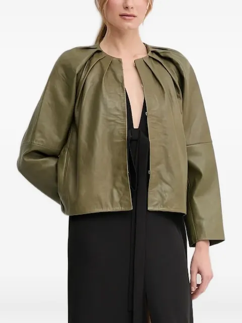 Pedro Del Hierro pleated leather jacket