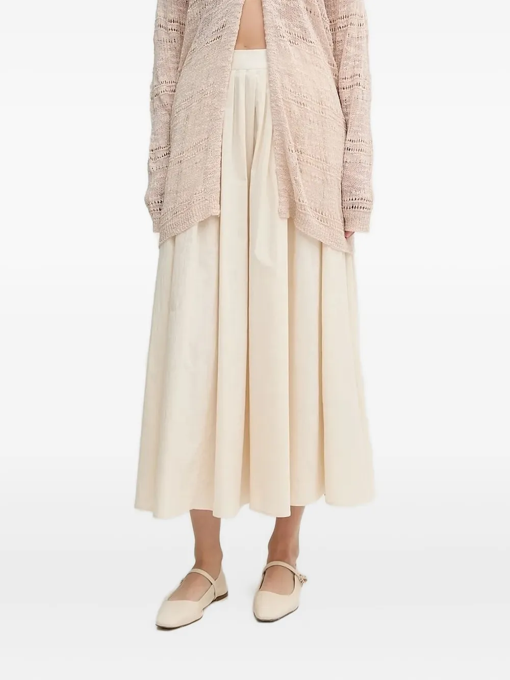 Pedro Del Hierro Pleated Midi Skirt In Gray