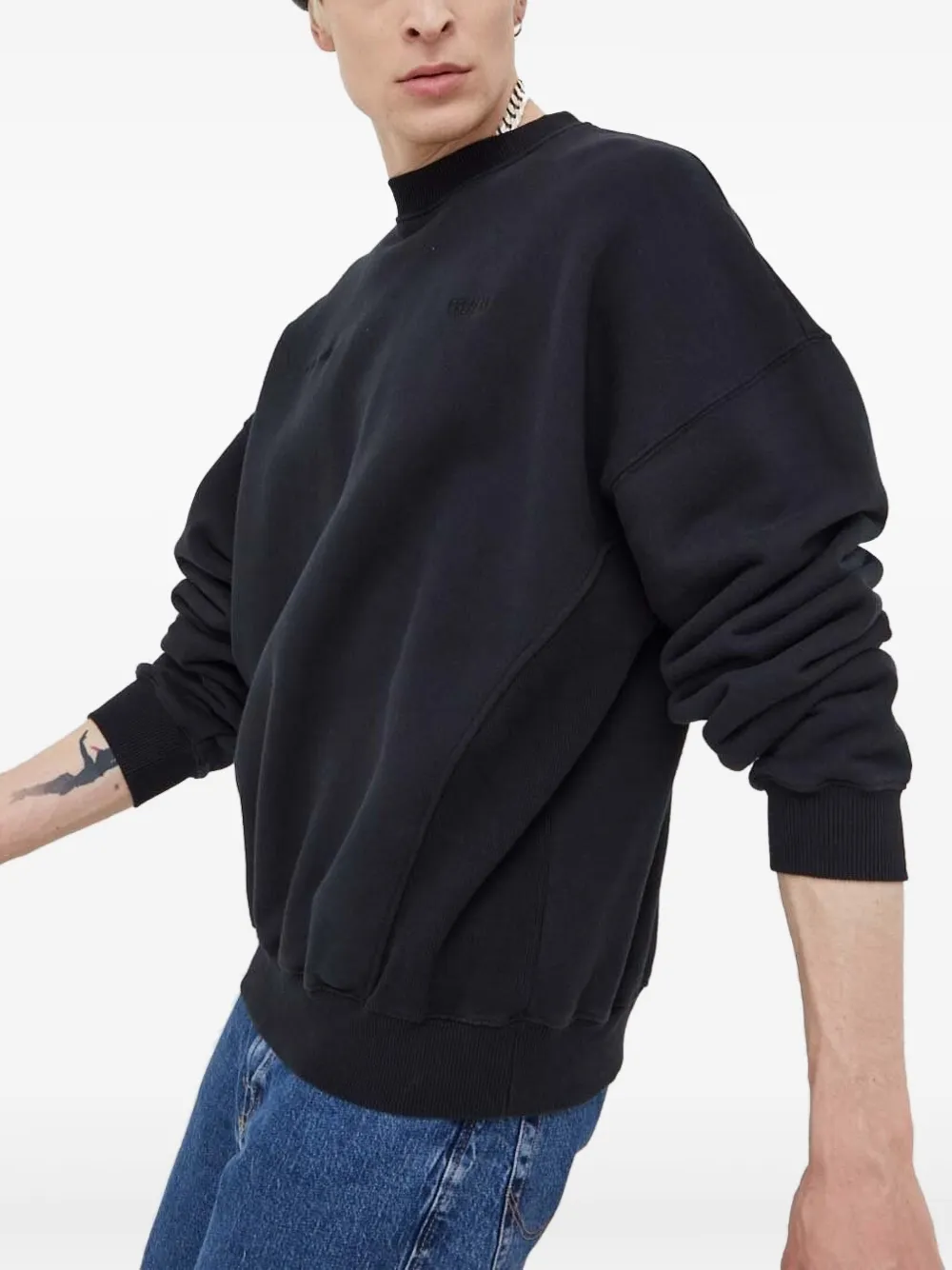Preach Embroidered-logo Crew-neck Sweatshirt In Black