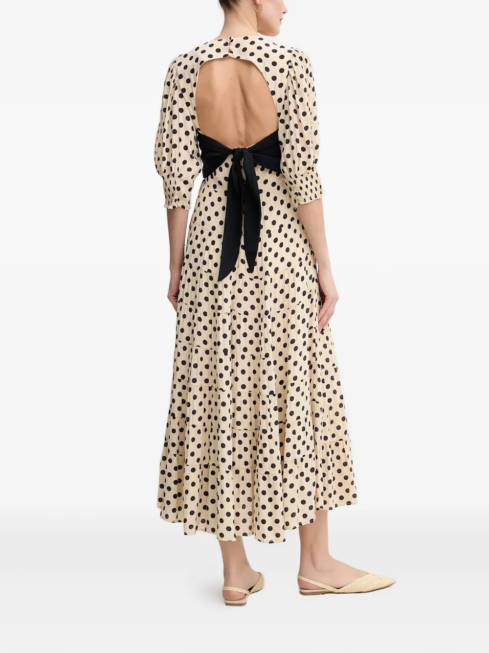 Pedro Del Hierro Jurk met pofmouwen Beige