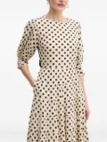 Pedro Del Hierro polka-dot puff-sleeve midi dress - Neutrals