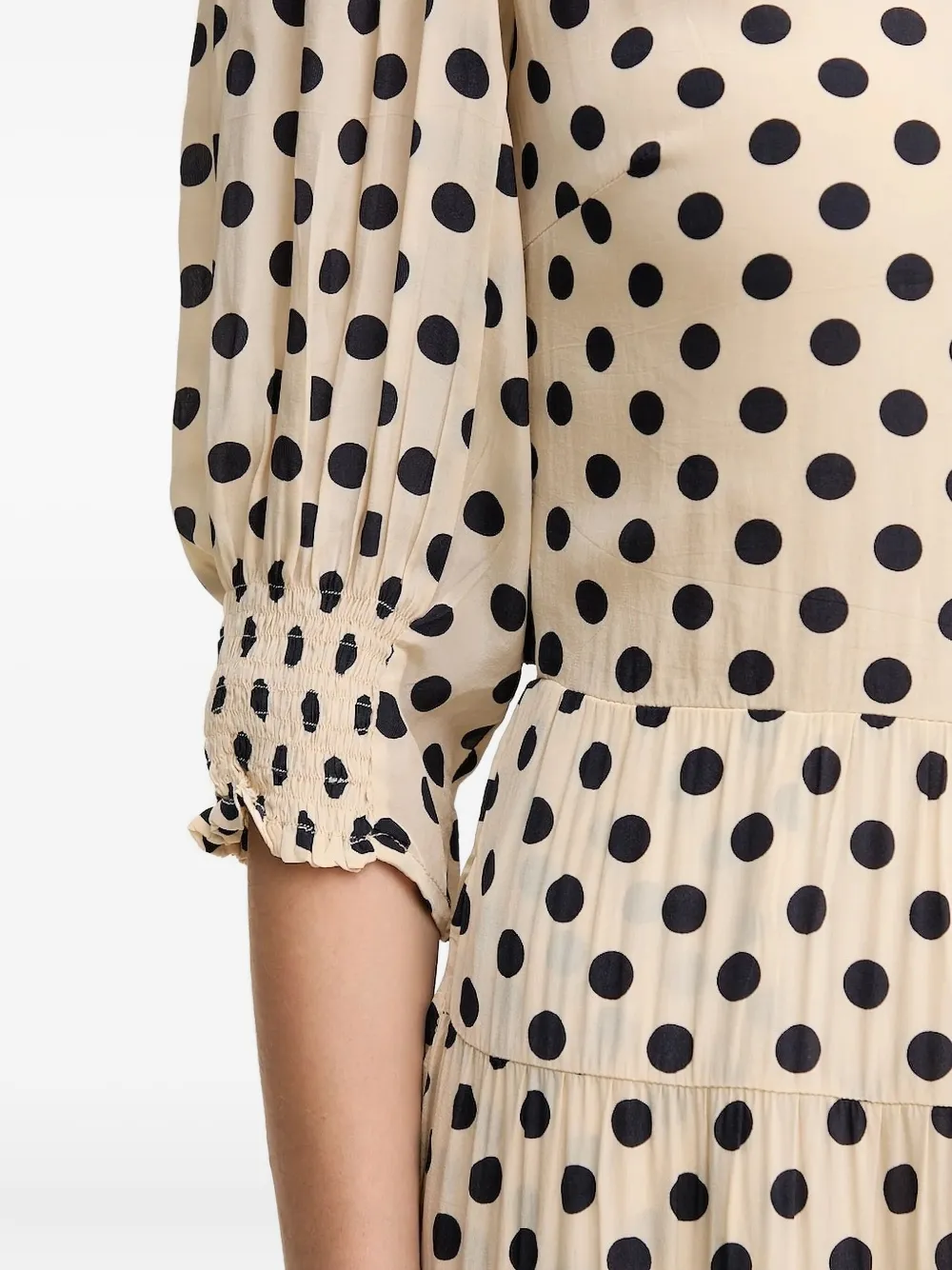 Pedro Del Hierro Jurk met pofmouwen Beige