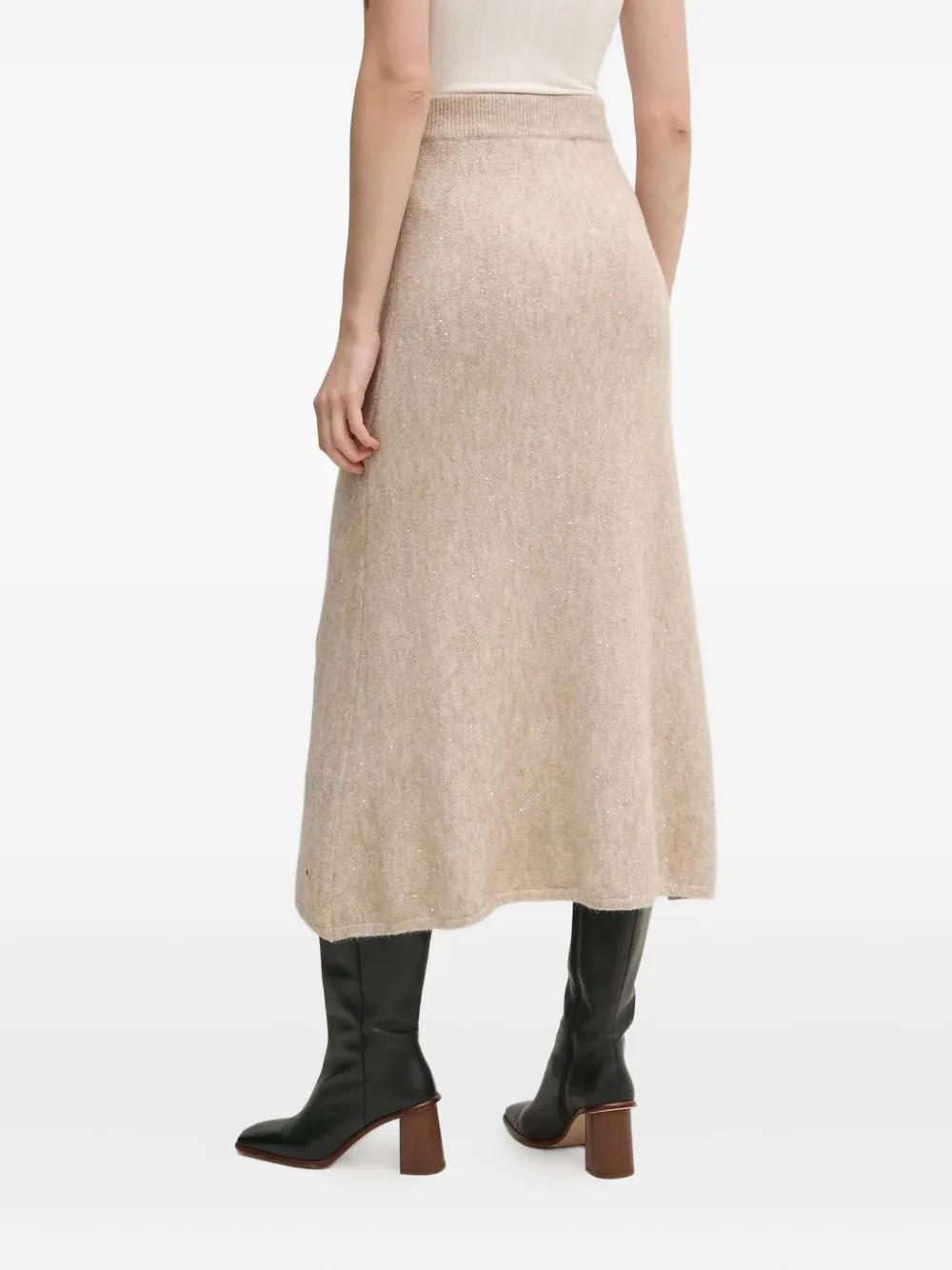 Pedro Del Hierro sequin-detail knit midi skirt - Beige