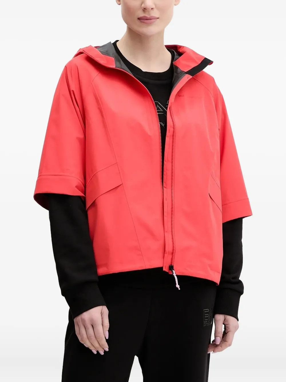 Peak Performance zip-off sleeves hooded jacket Rood