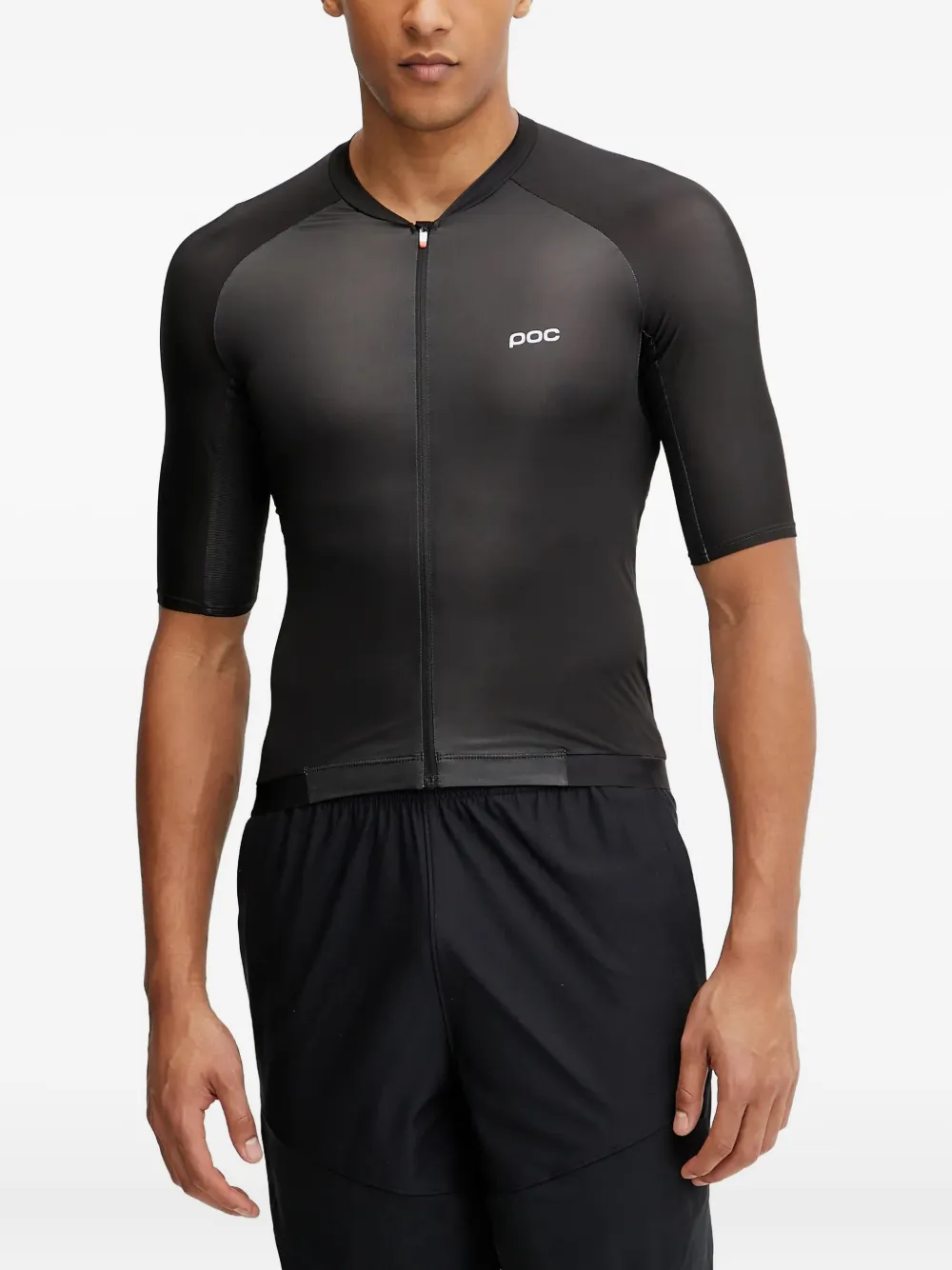 POC zip-neck short-sleeved cycling top | Black | Image 1