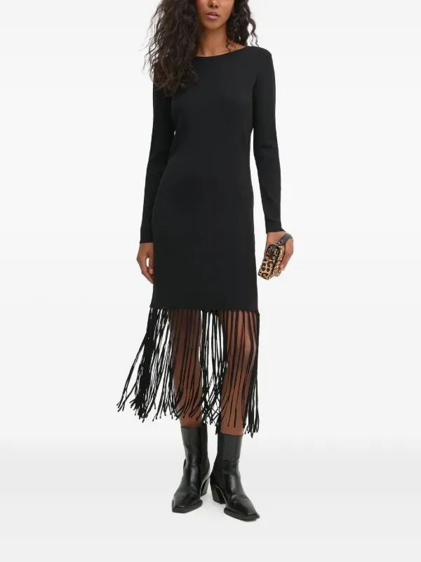 h&m black linen dress Ariat Alicia Sweater Dress Fringe Long Sleeve Black Dress  Vallejo Western  Wear