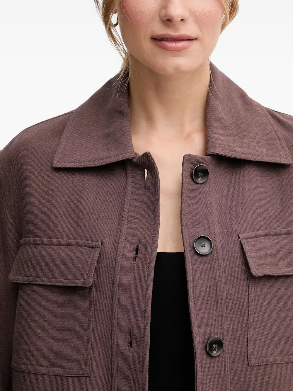 Pedro Del Hierro Button-fastening Flap-pocket Jacket In Brown