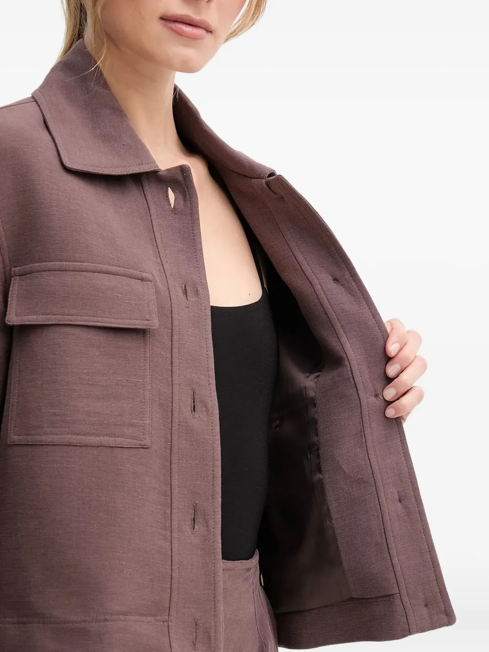 Pedro Del Hierro Button-fastening Flap-pocket Jacket In Brown