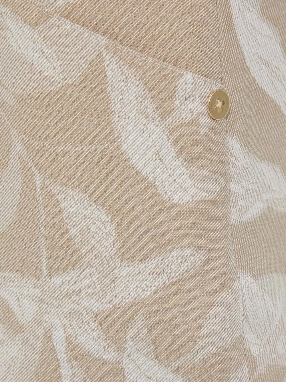 Pennyblack Leaf-print Fringed Skirt In Neutral