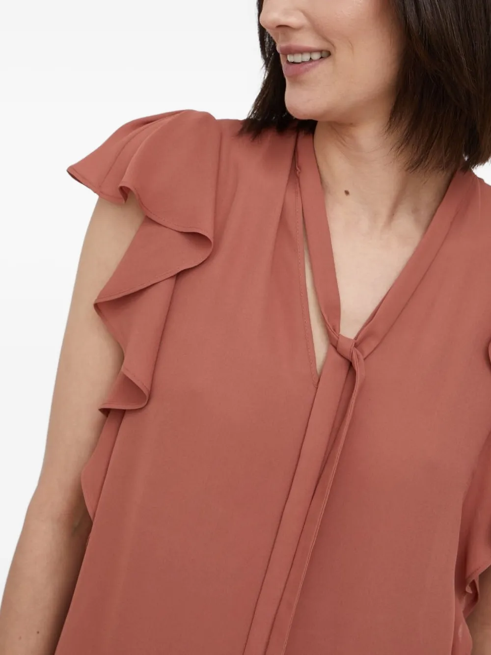 Pennyblack Ruffled-sleeve Mini Dress In Brown