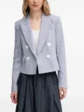 Pedro Del Hierro double-breasted linen blazer - Blue