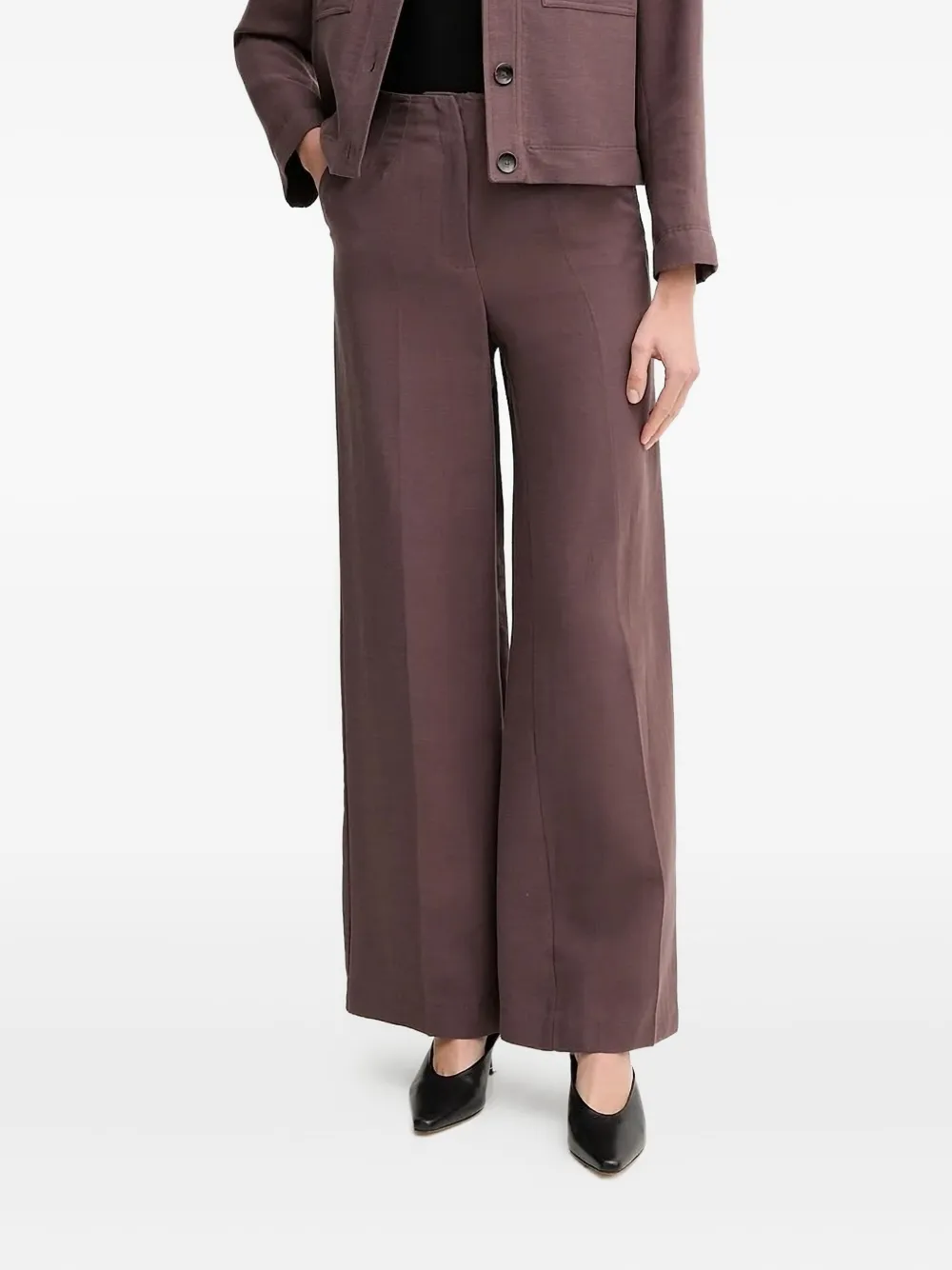 Pedro Del Hierro Wide-leg Trousers In Burgundy