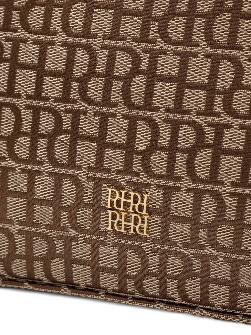 Pedro Del Hierro Monogram Leather-trimmed Tote Bag In Brown