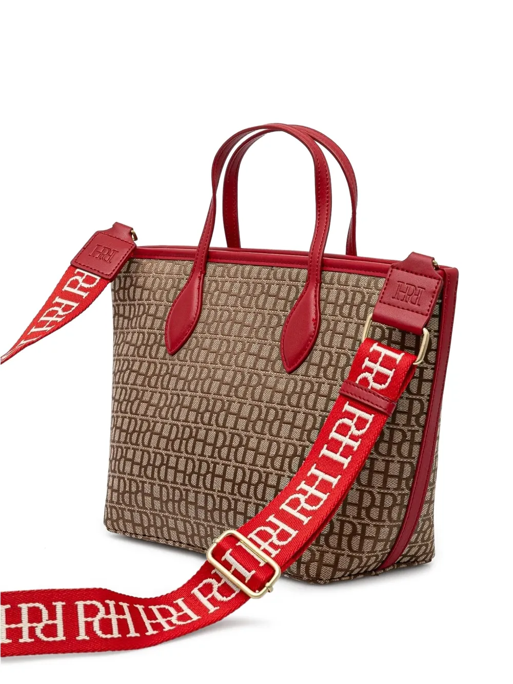 Pedro Del Hierro monogram leather-trimmed tote bag - Bruin