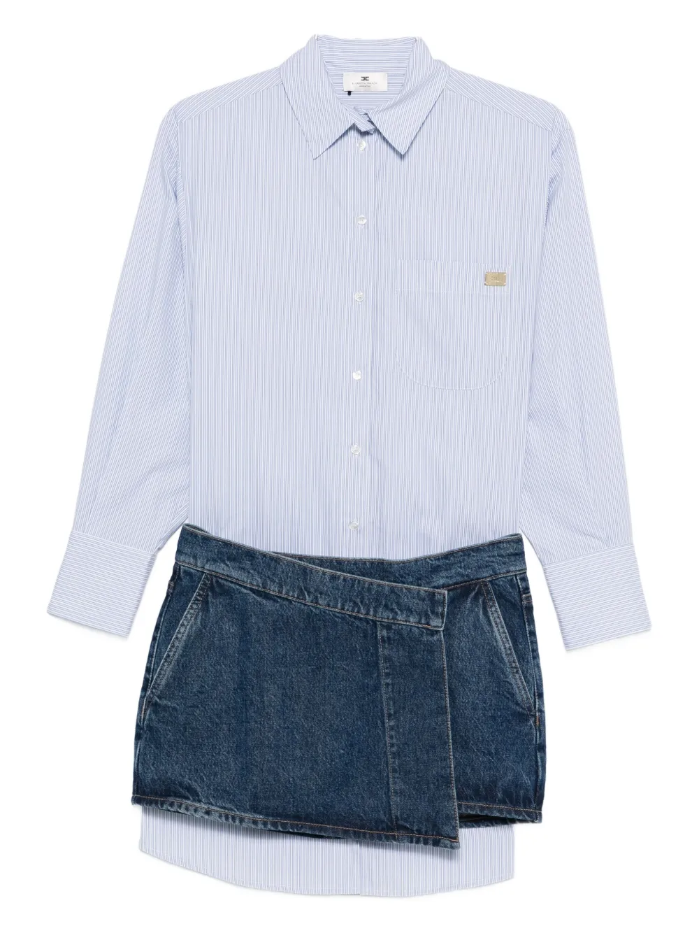 Elisabetta Franchi Cotton-blend Denim Mini Dress