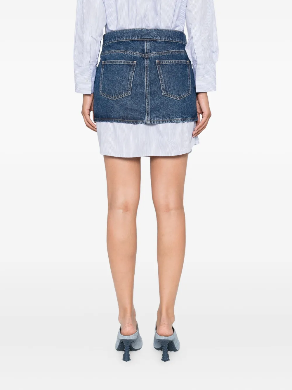 Elisabetta Franchi Cotton-blend Denim Mini Dress