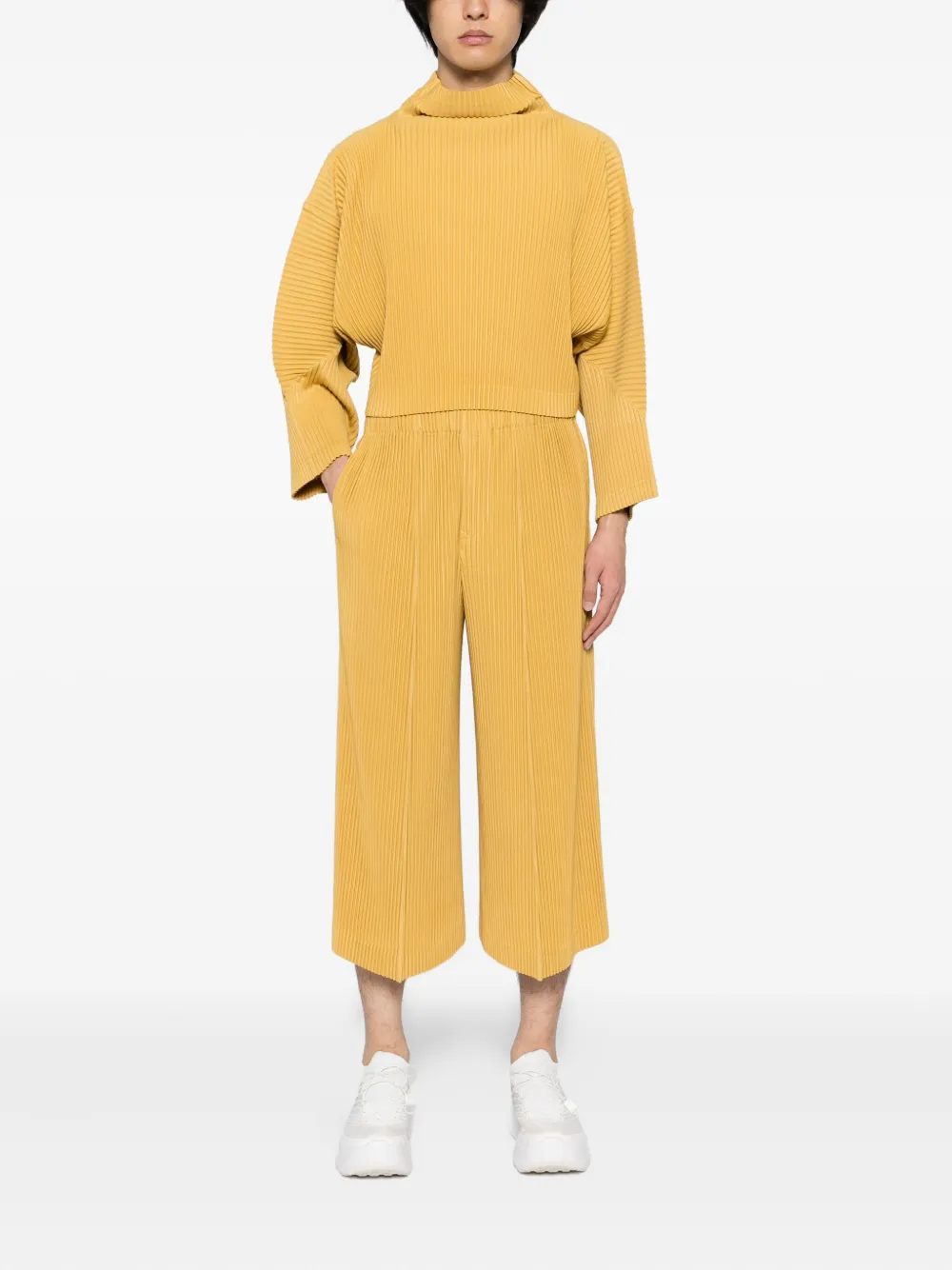 Homme Plissé Issey Miyake MC June geplooide broek Geel