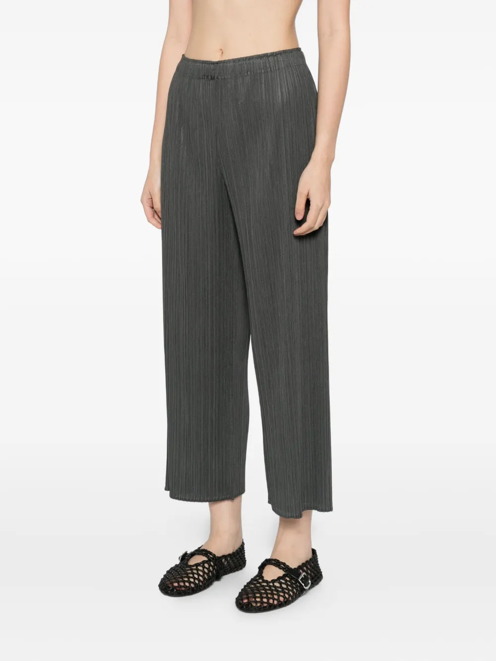 Pleats Please Issey Miyake MC June pleated trousers Groen