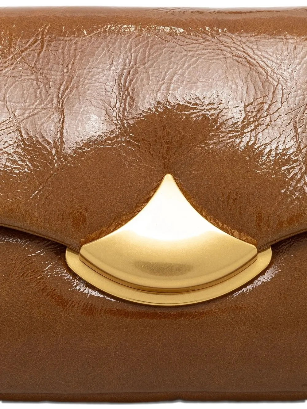 Sessun Flap-front Chain-strap Crossbody Bag In Brown