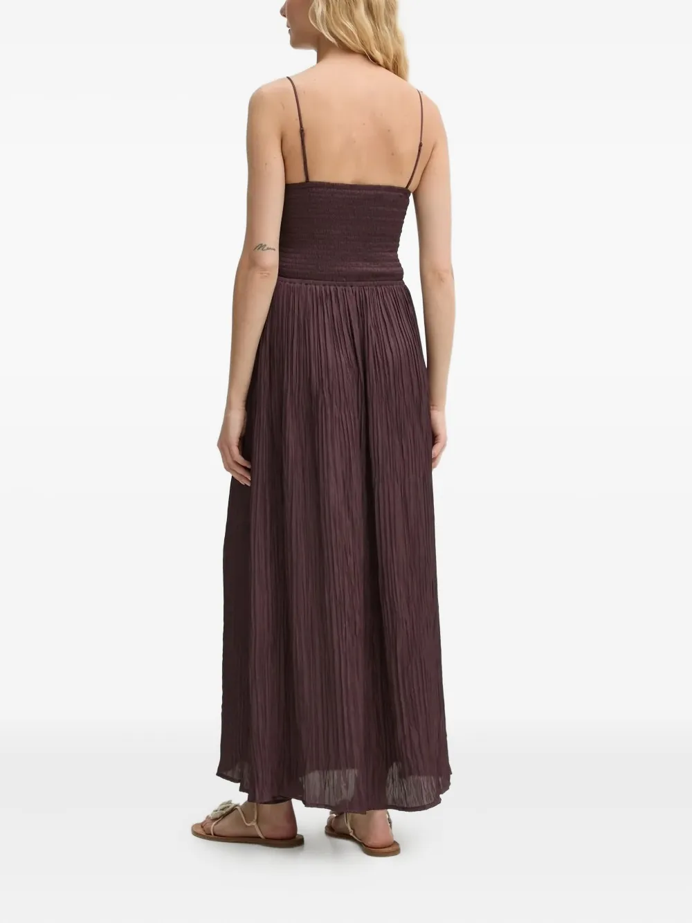Sessùn Geplooide maxi-jurk met ringdetail Bruin